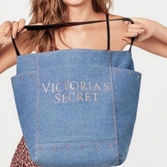Victoria's Secret Handbags - Victoria's Secret Denim Tote Bag